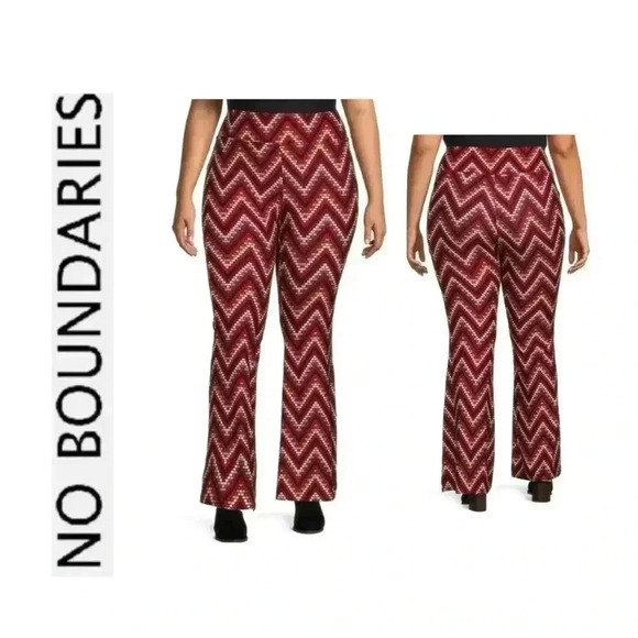 🆕 No Boundaries Chevron Print Flared Leg Pants M🆕 - Picture 1 of 11